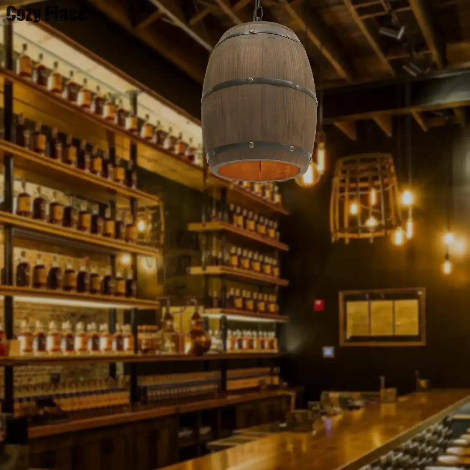 مصباح ريفي عتيق، ثريا خشبية مع - مراجعة Wine & Beer Guayaquil وسعره